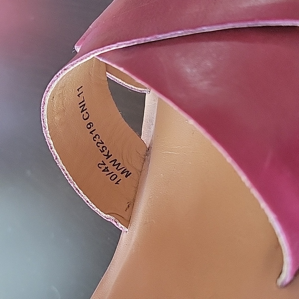 KorkEase Red & Tan Leather Platform Sandals, Size 10 Gem